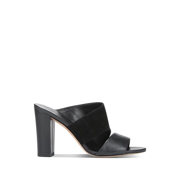 VINCE. Womens Black Hiro Open Slip On Leather Heeled Mules Shoes 6.5 M - Picture 3 of 4